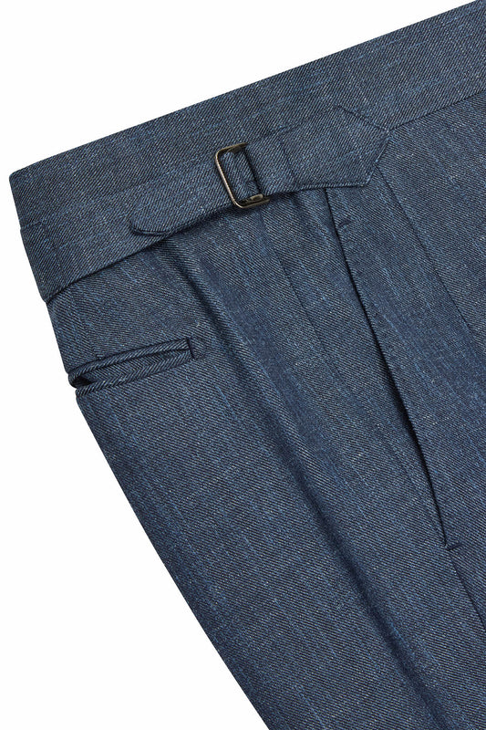 Petrol Blue Wool Trousers