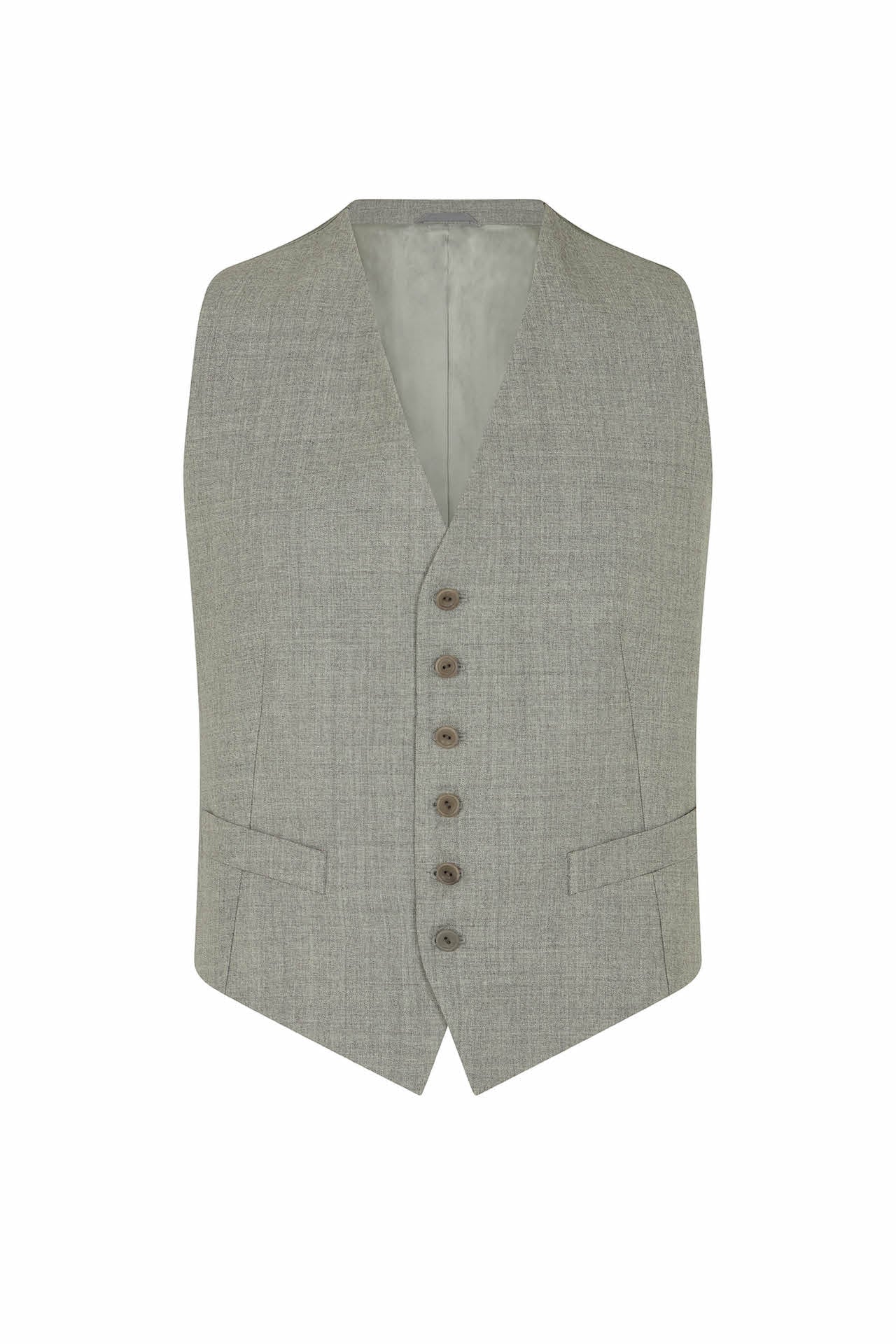 Grey Wool Three-Piece Single Breasted Suit