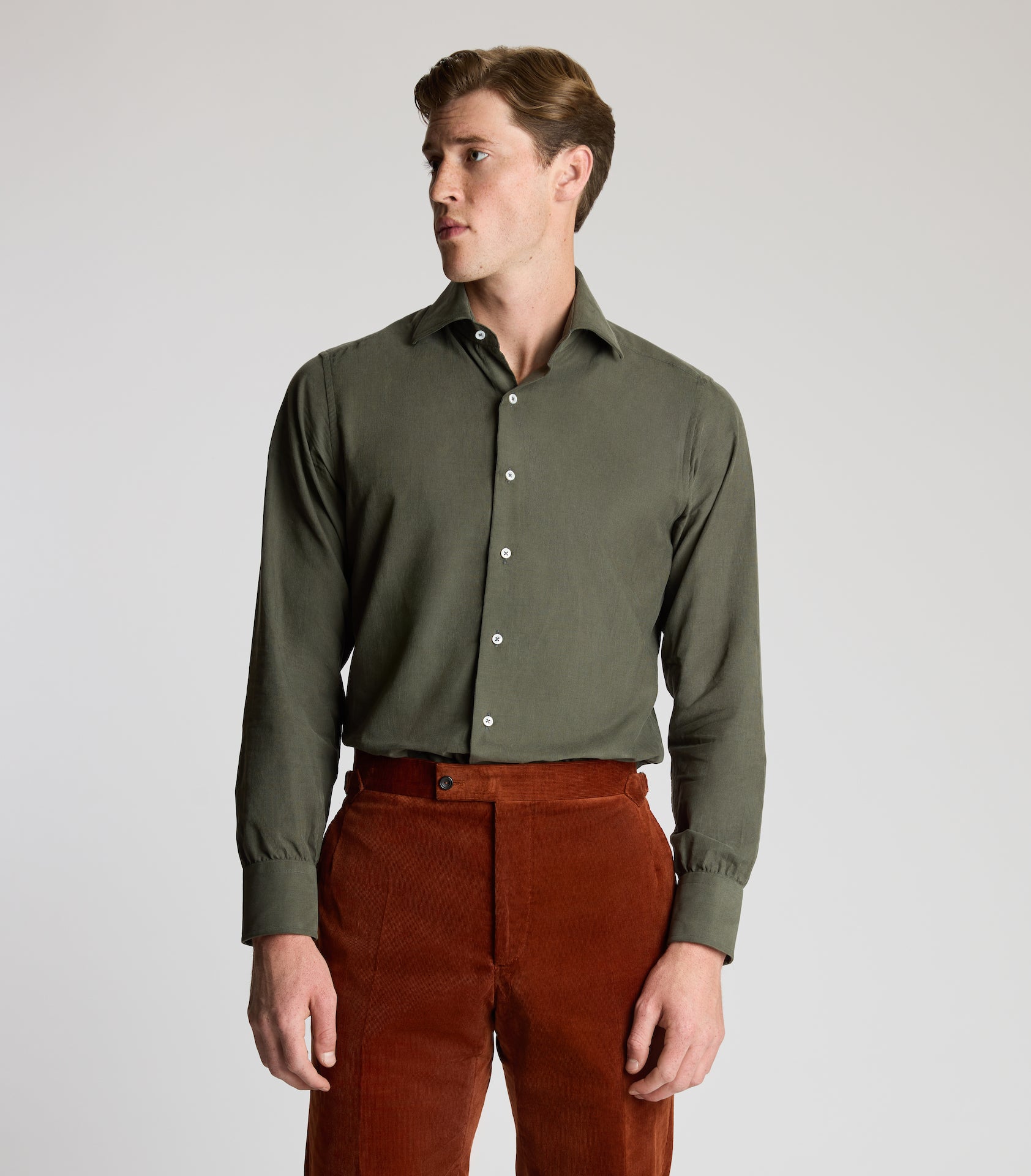 Sage Green Cotton Cord Shirt