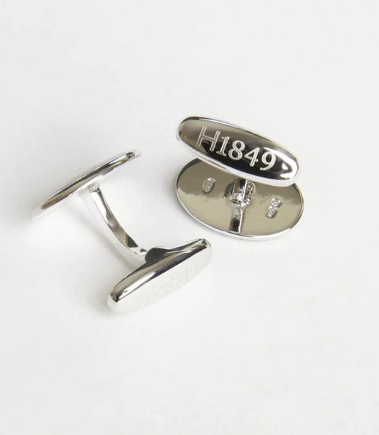 Sage Enamel Herringbone Cufflinks