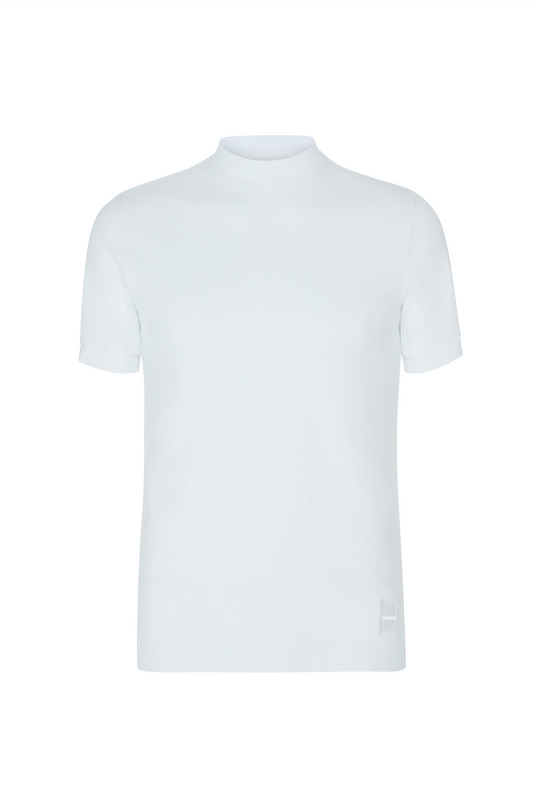 White Mock Neck T-Shirt