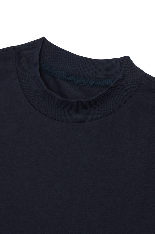 Navy Mock Neck T-Shirt