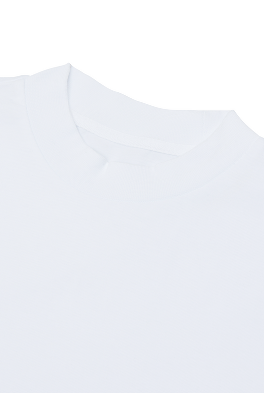 White Mock Neck T-Shirt