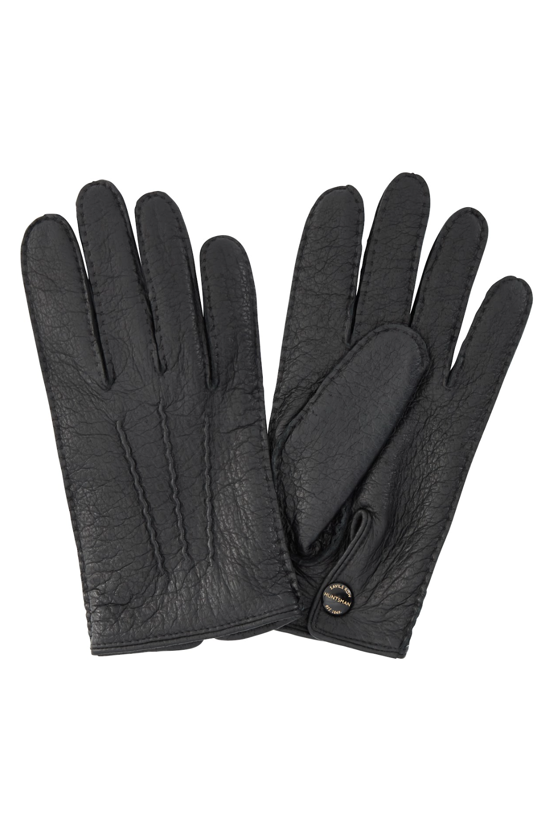 Black Leather Peccary Gloves