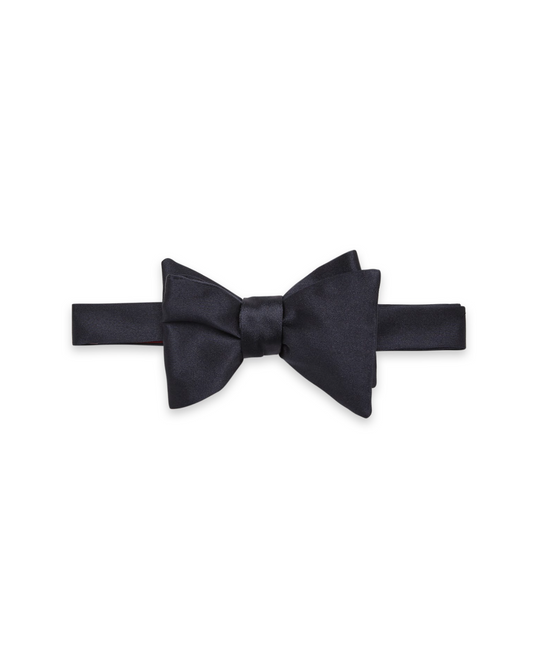 Midnight Satin Bow Tie