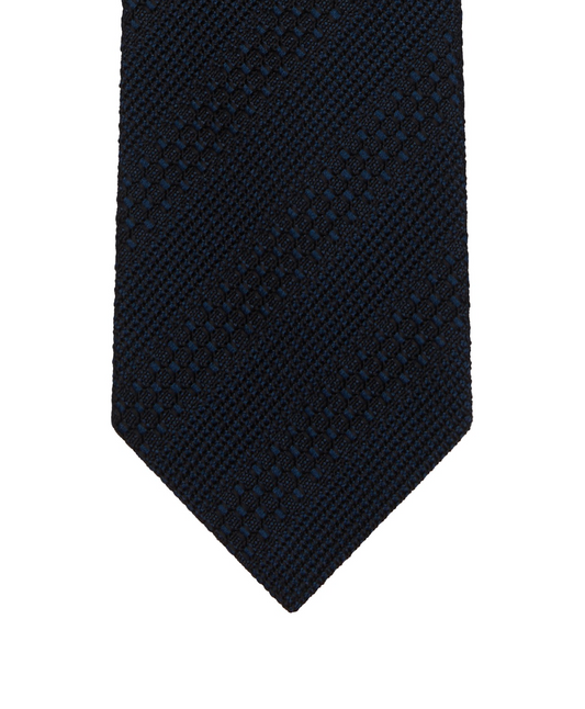 Navy Silk Jacquard Tie