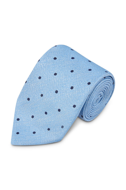 Navy Spot Silk Tie