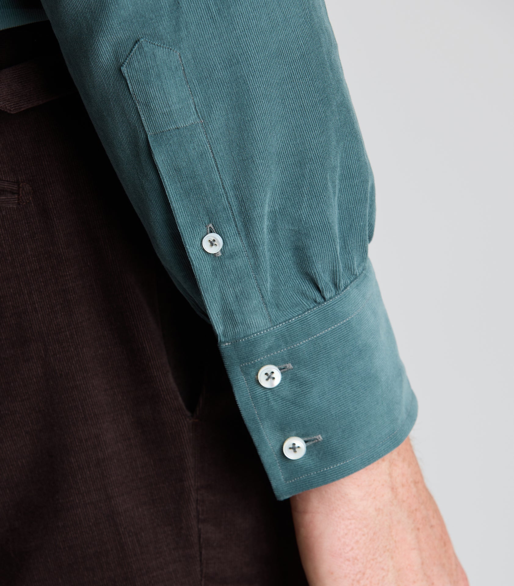 Teal Cotton Cord Shirt