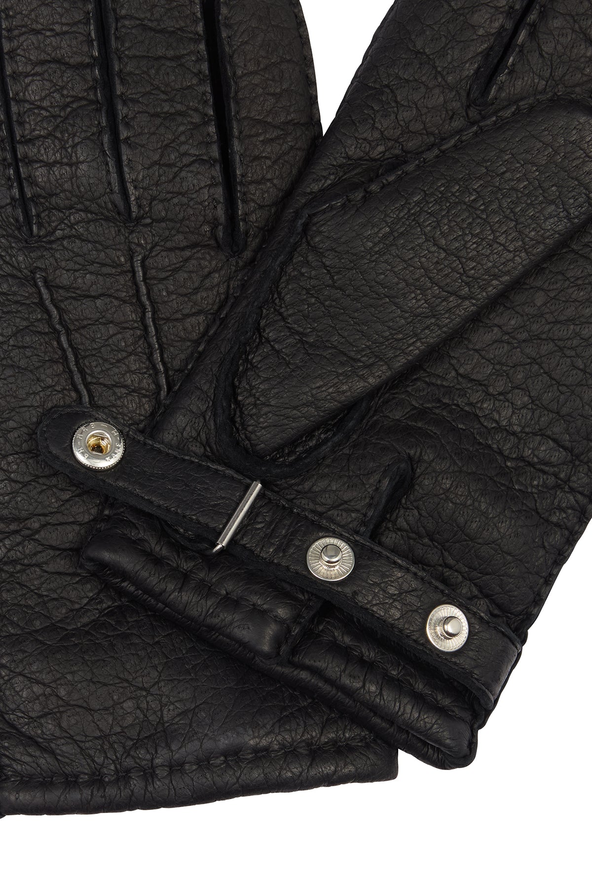 Black Hand Sewn Peccary Leather Gloves