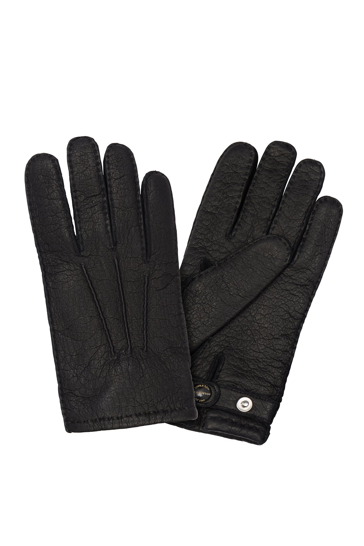Black Hand Sewn Peccary Leather Gloves