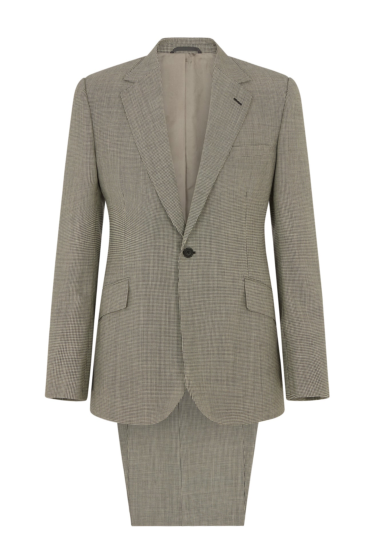 Black/White Micro Puppytooth Single Breasted Suit
