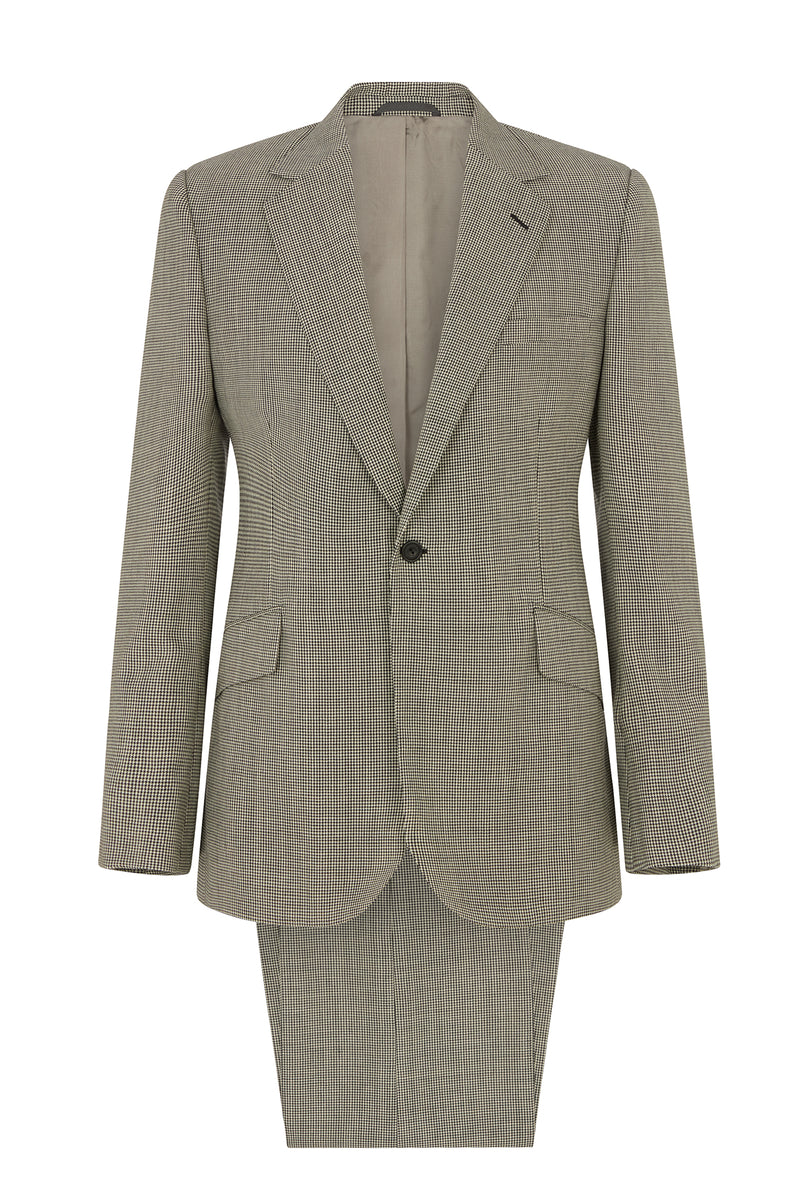Black/White Micro Puppytooth Single Breasted Suit
