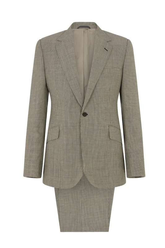 Black/White Micro Puppytooth Single Breasted Suit