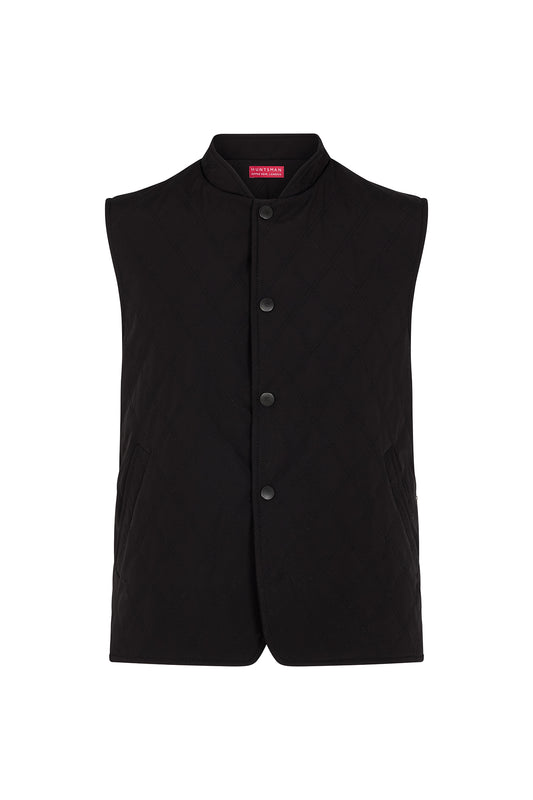 Black Quilted Cashmere Lined Gilet