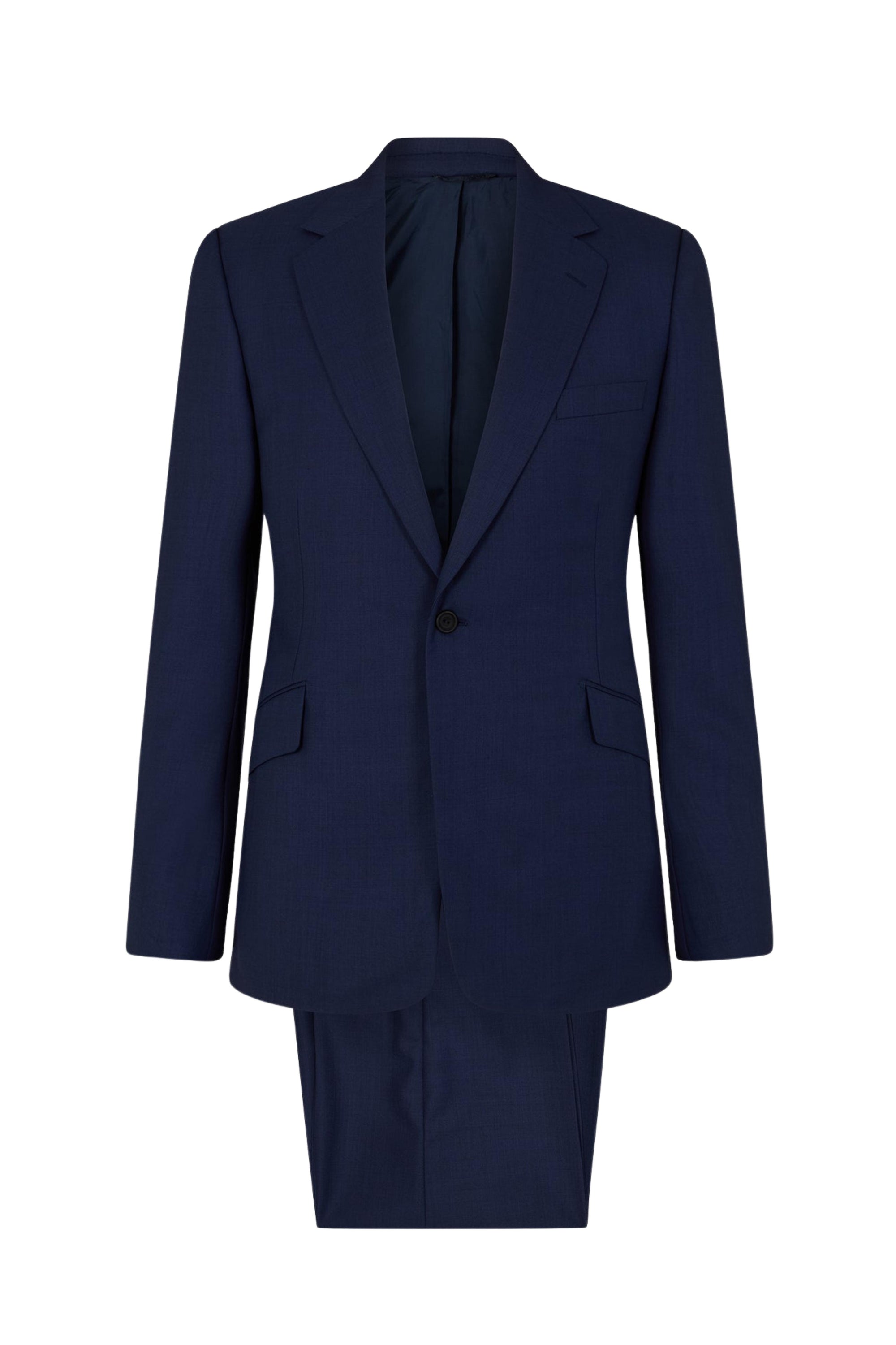 Blue Sharkskin Single Breasted Suit