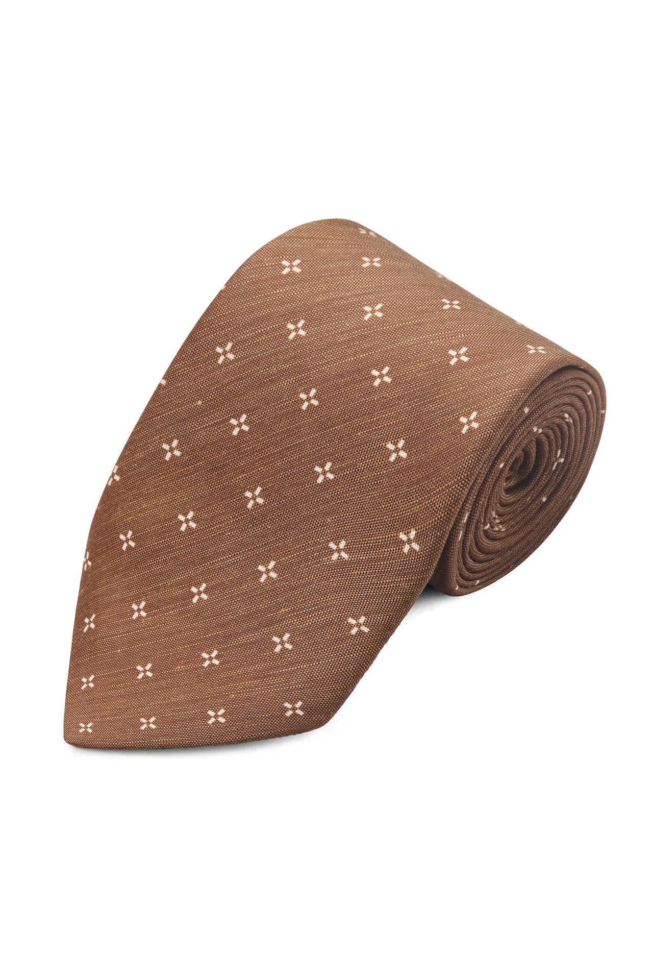 Cross Design Linen/Silk Tie