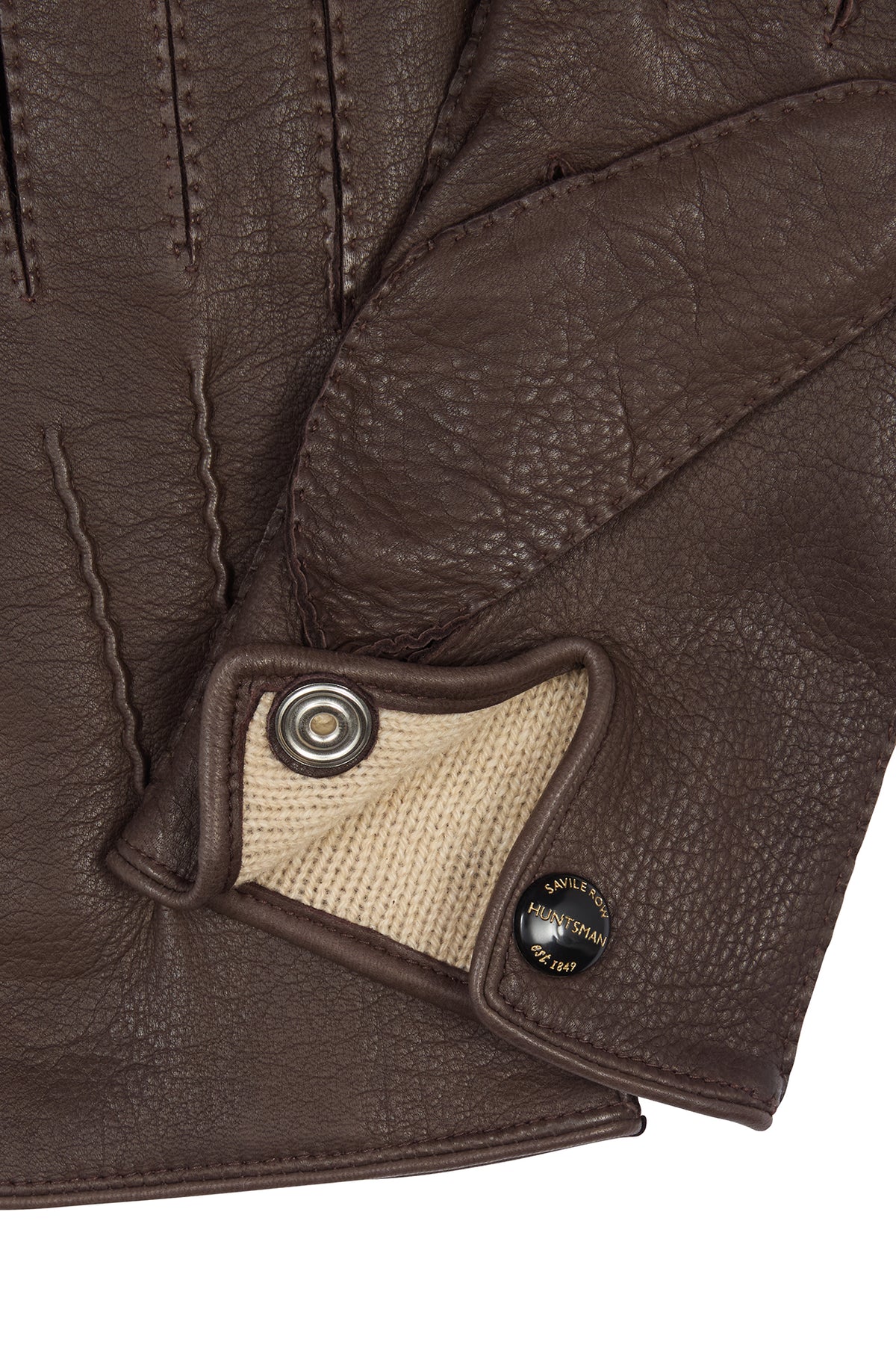 Brown Hand Sewn Deerskin Leather Gloves