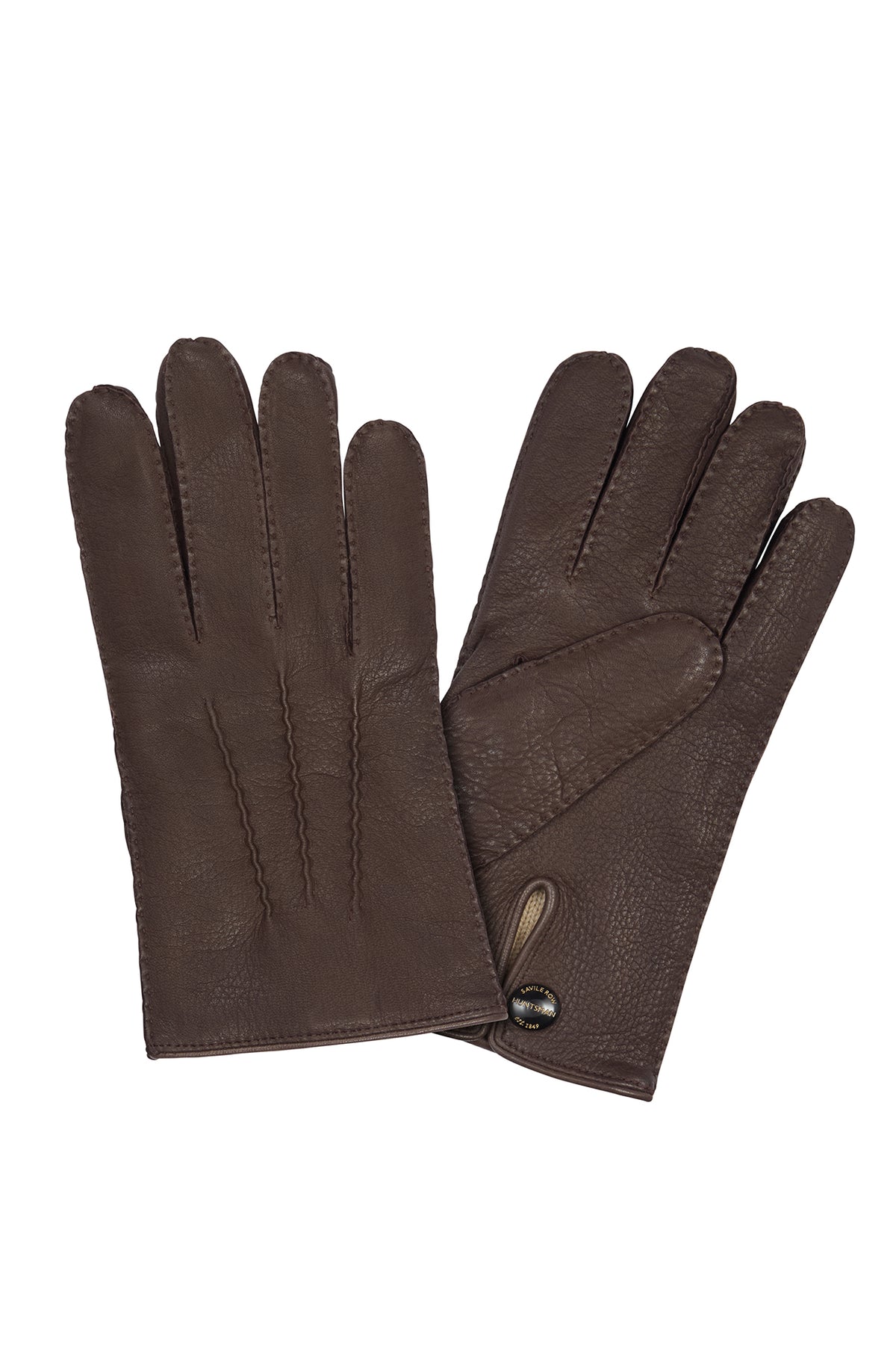 Brown Hand Sewn Deerskin Leather Gloves
