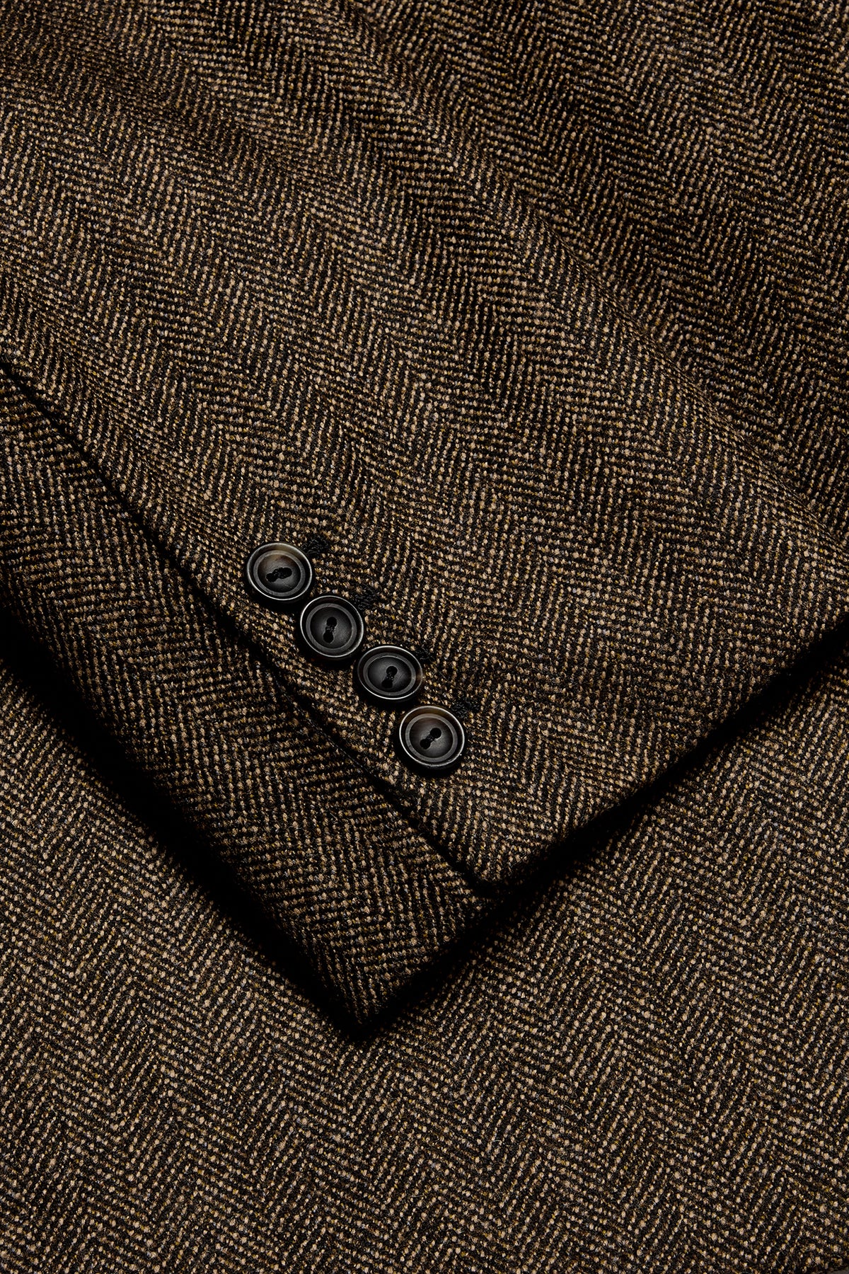 Brown Tweed Herringbone Single Breasted Suit