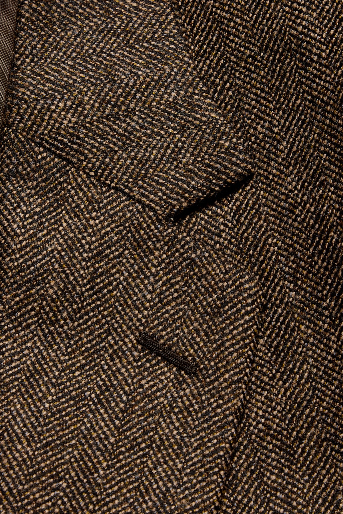Brown Tweed Herringbone Single Breasted Suit