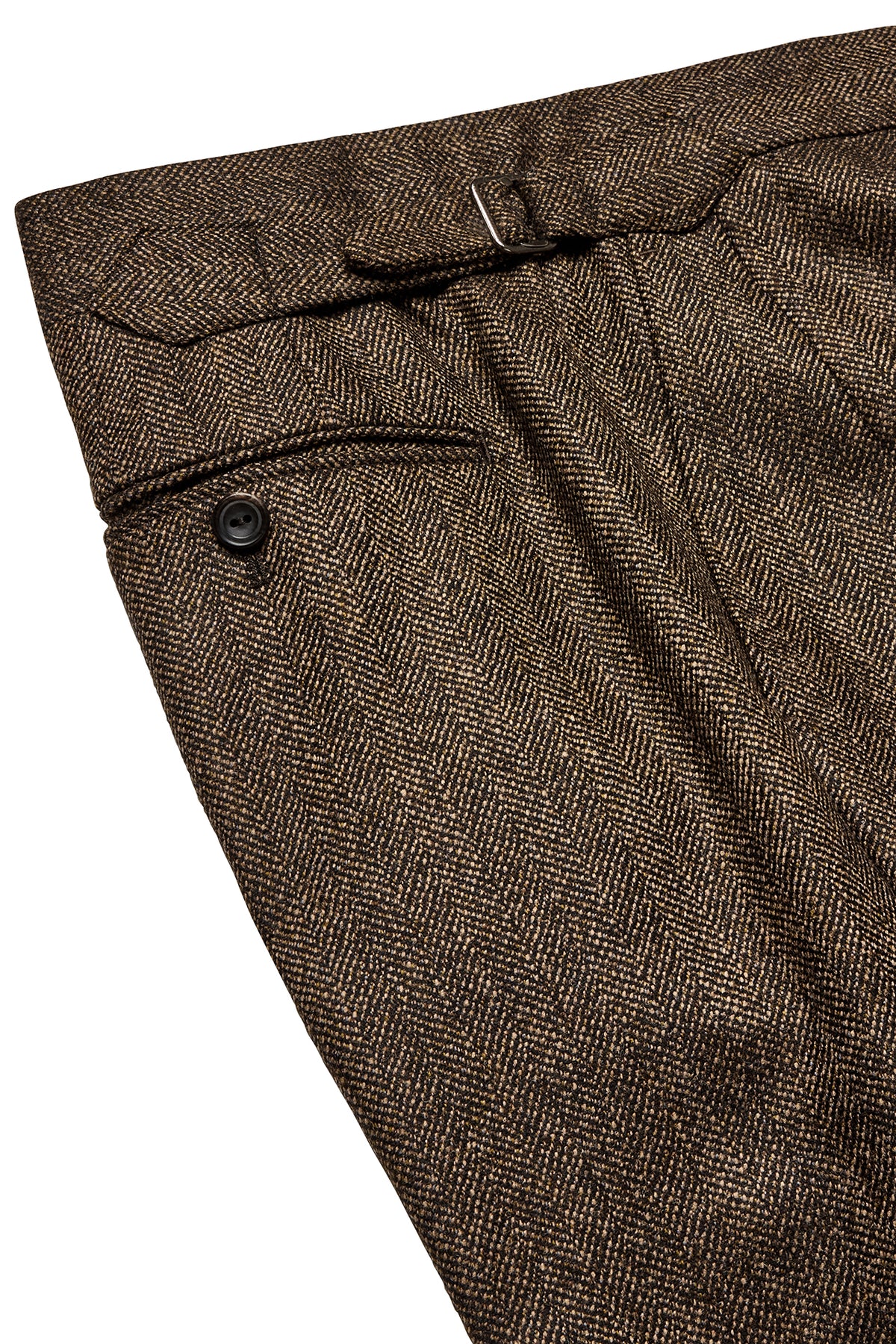 Brown Tweed Herringbone Single Breasted Suit