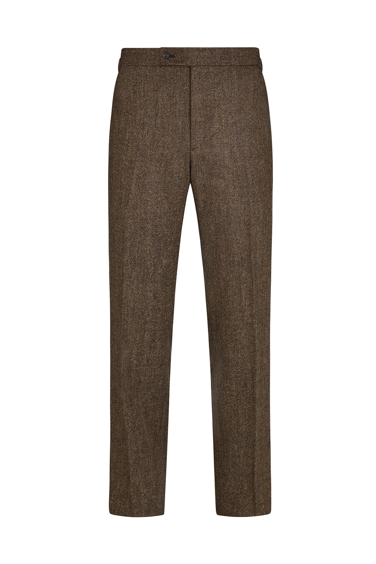 Brown Tweed Herringbone Single Breasted Suit