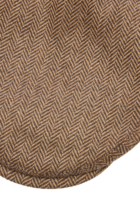 Brown Lambswool Herringbone Countryman Cap
