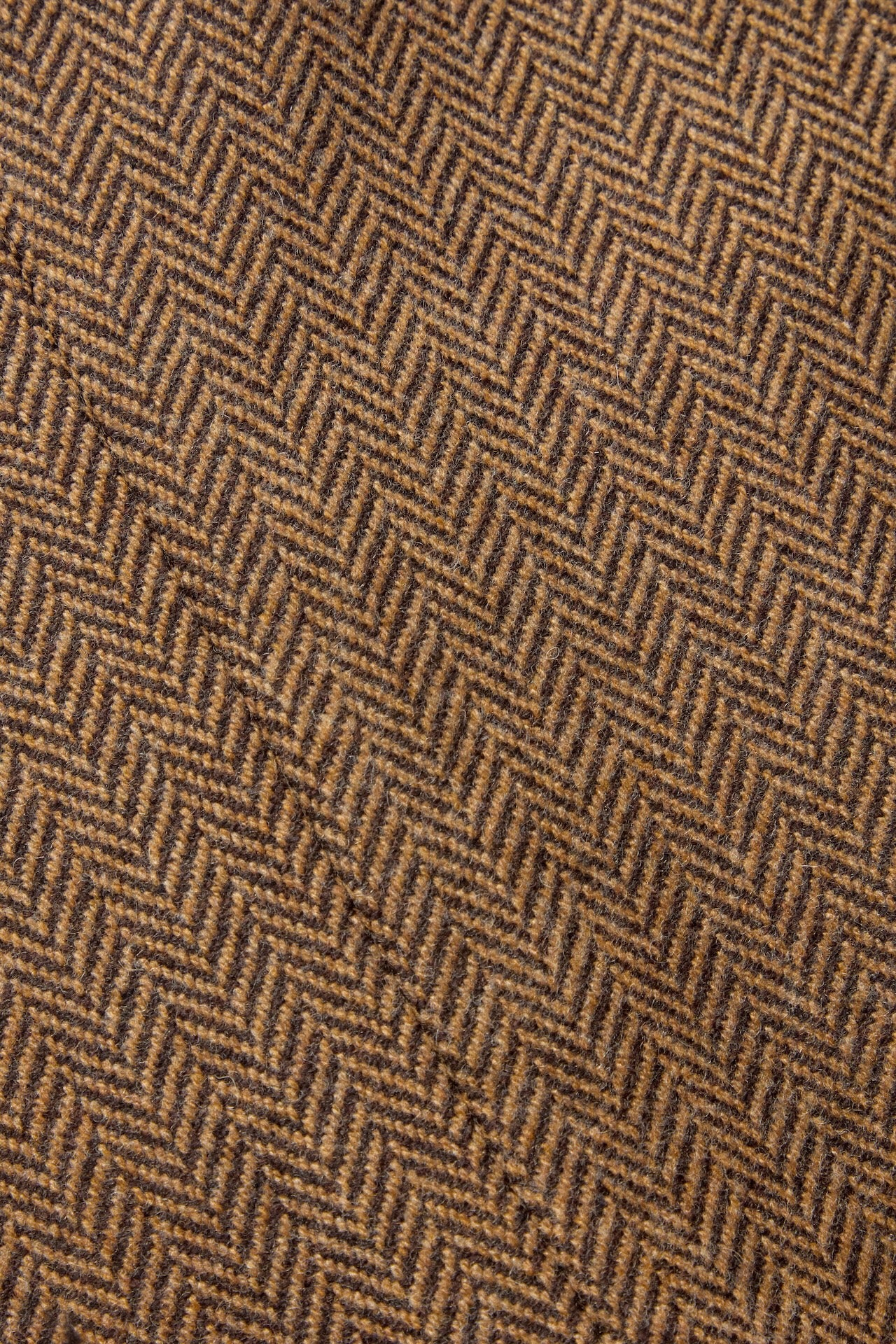 Brown Lambswool Herringbone Single Breasted Jacket