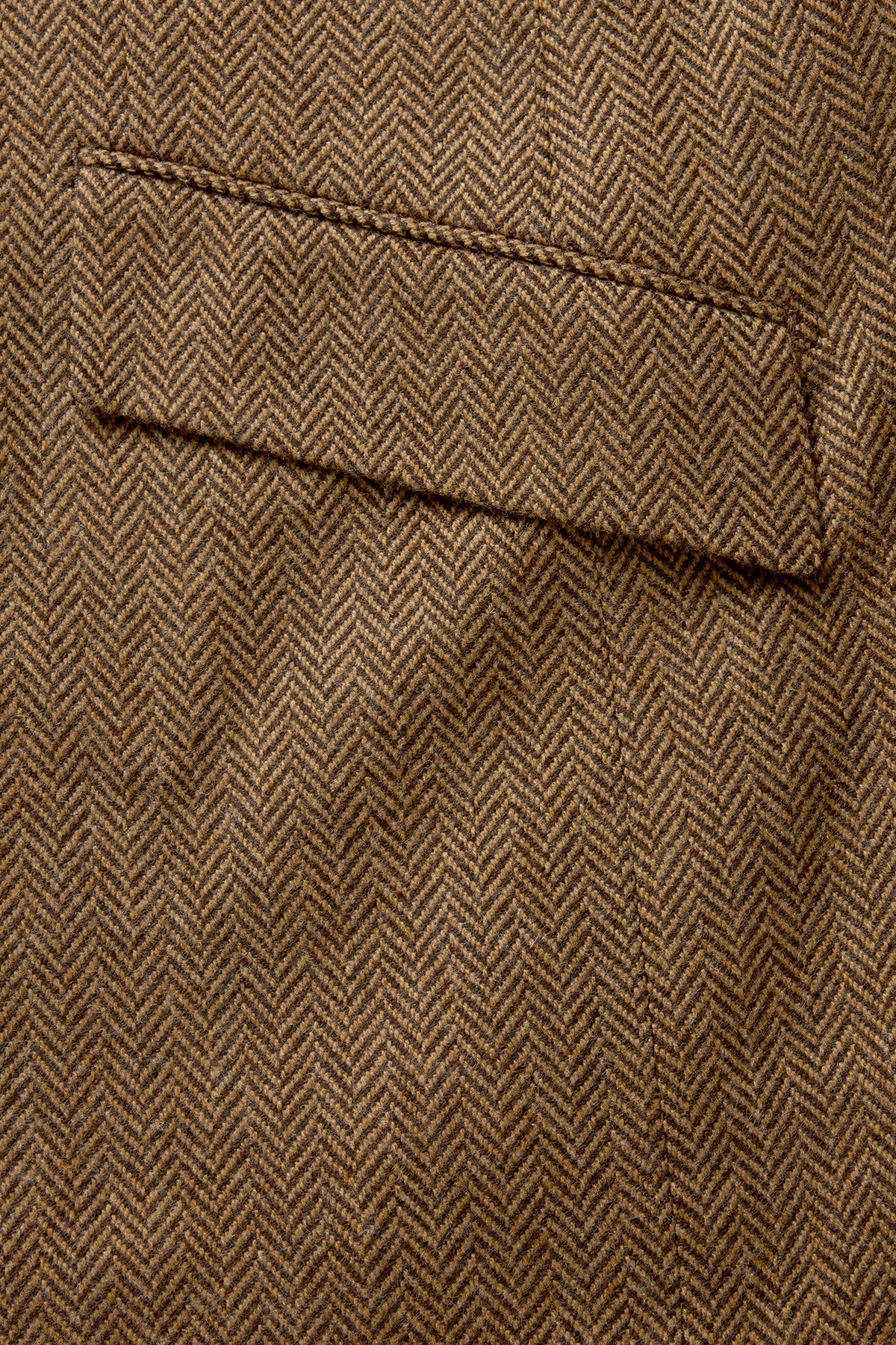 Brown Lambswool Herringbone Single Breasted Jacket