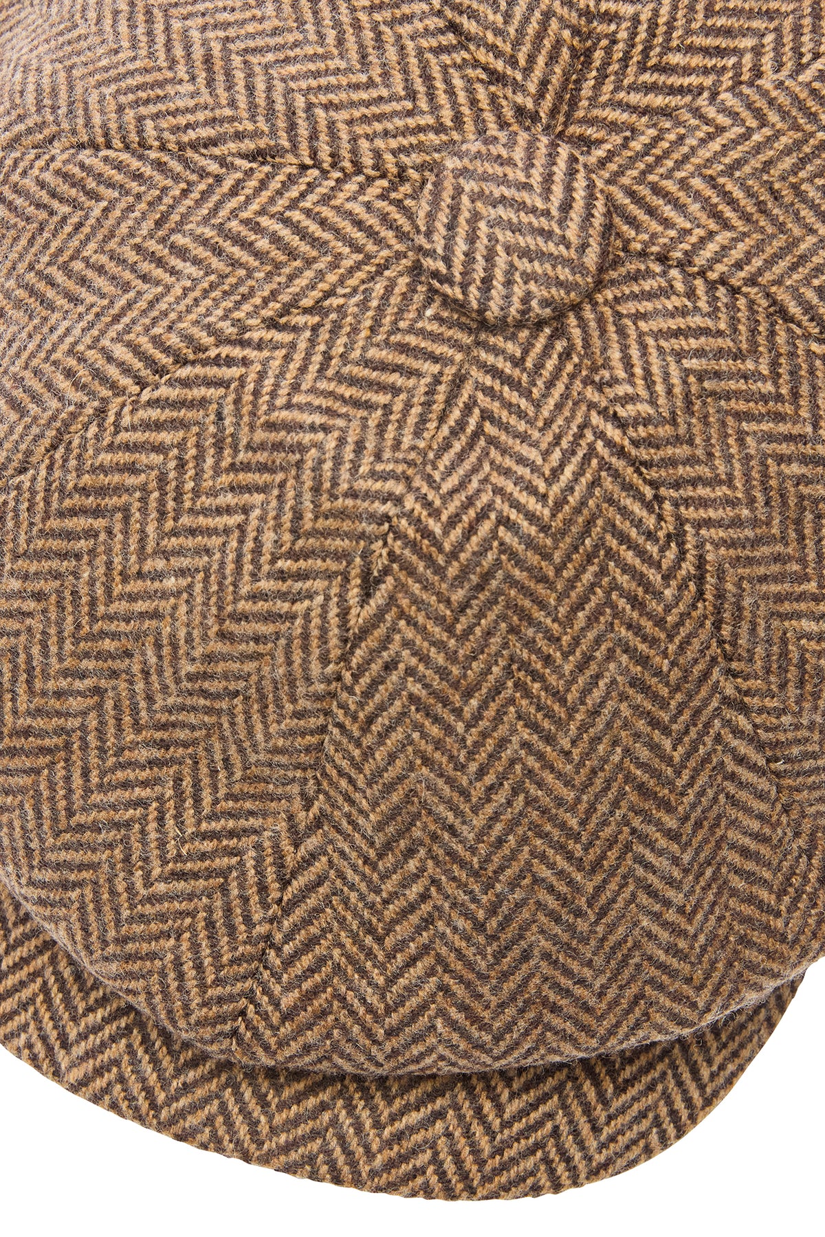 Brown Lambswool Herringbone Towton Cap