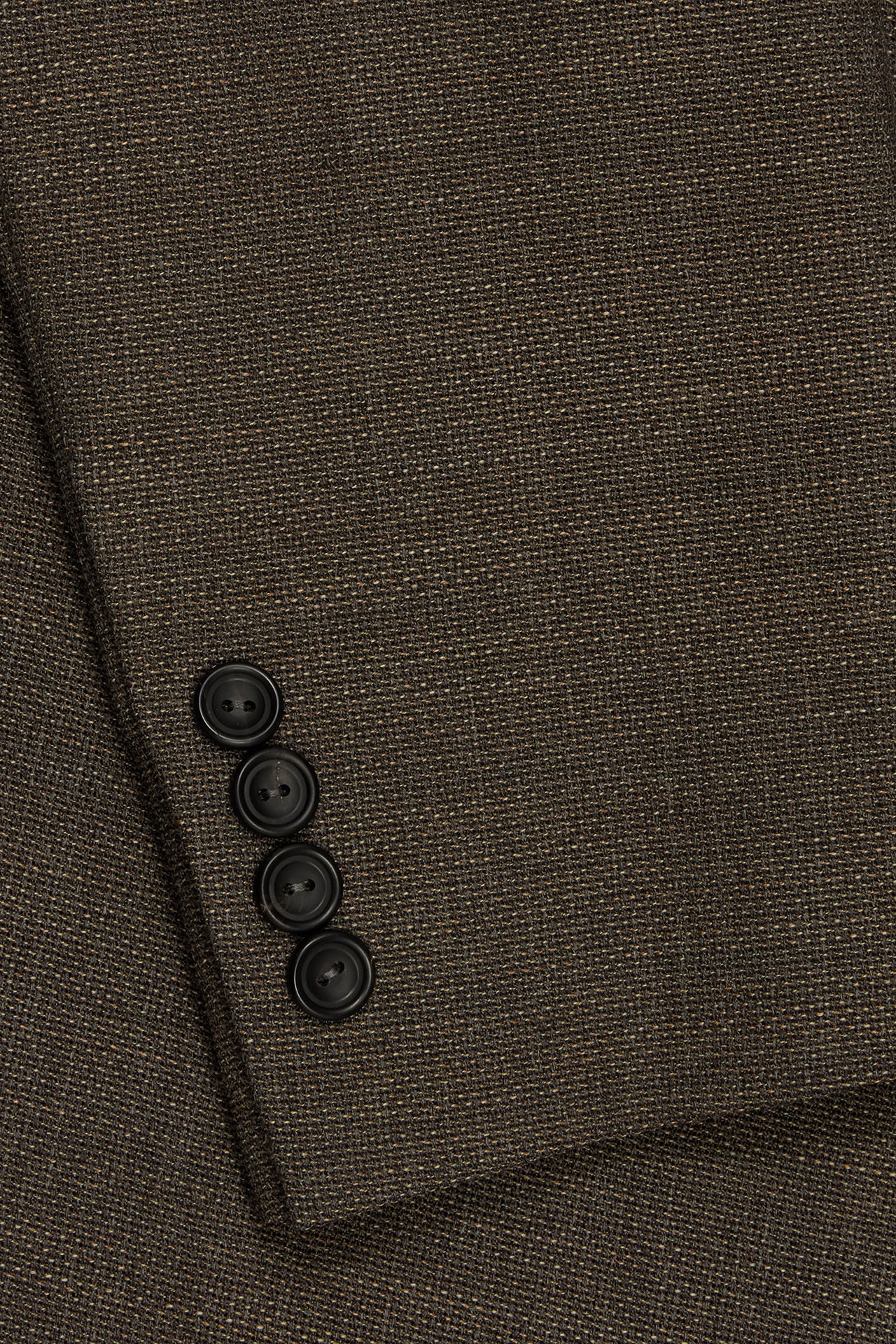 Brown Wool Hopsack Single Breasted Jacket