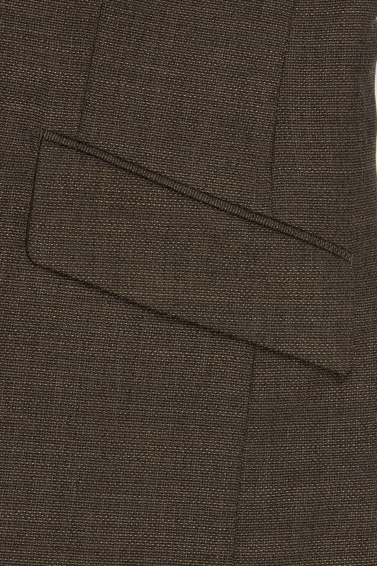 Brown Wool Hopsack Single Breasted Jacket