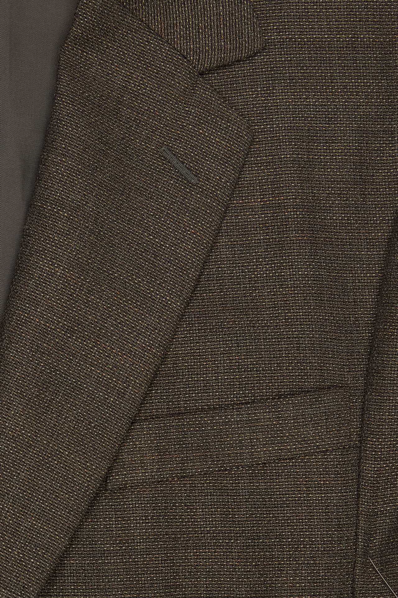Brown Wool Hopsack Single Breasted Jacket