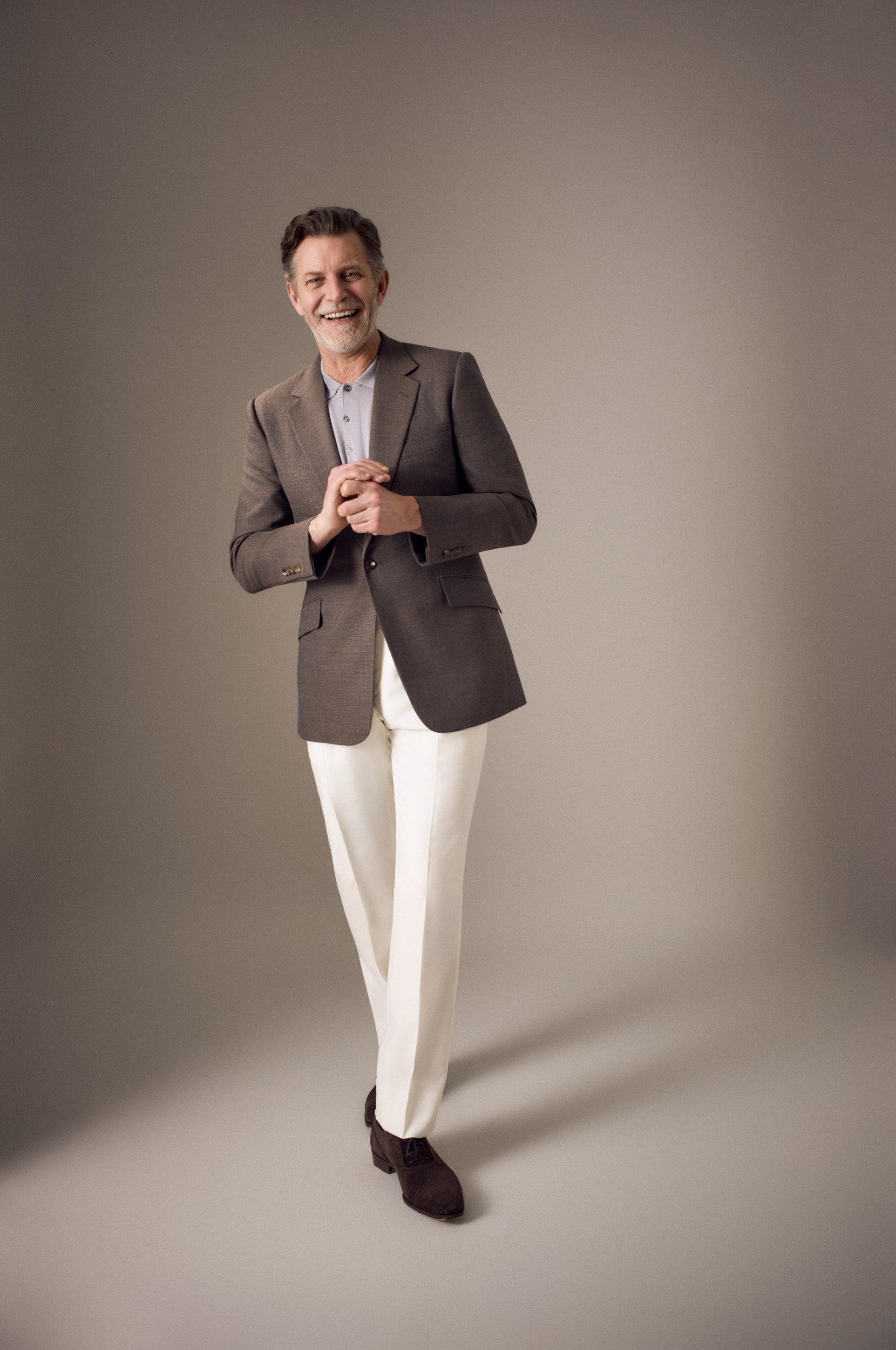 Brown Wool Hopsack Single Breasted Jacket