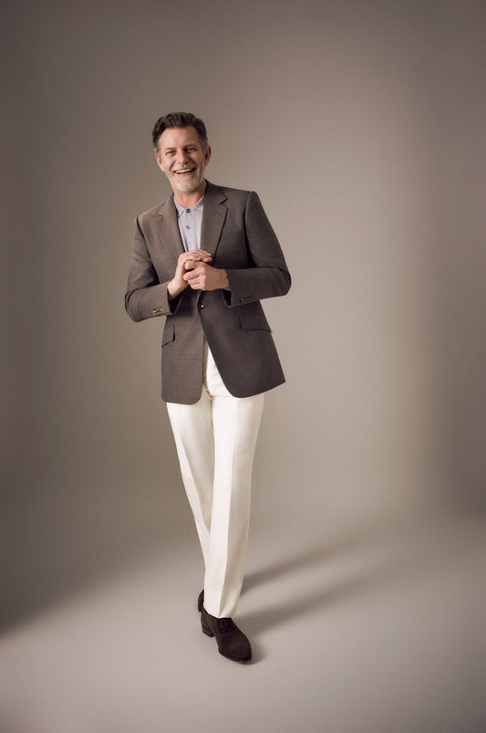 Brown Wool Hopsack Single Breasted Jacket