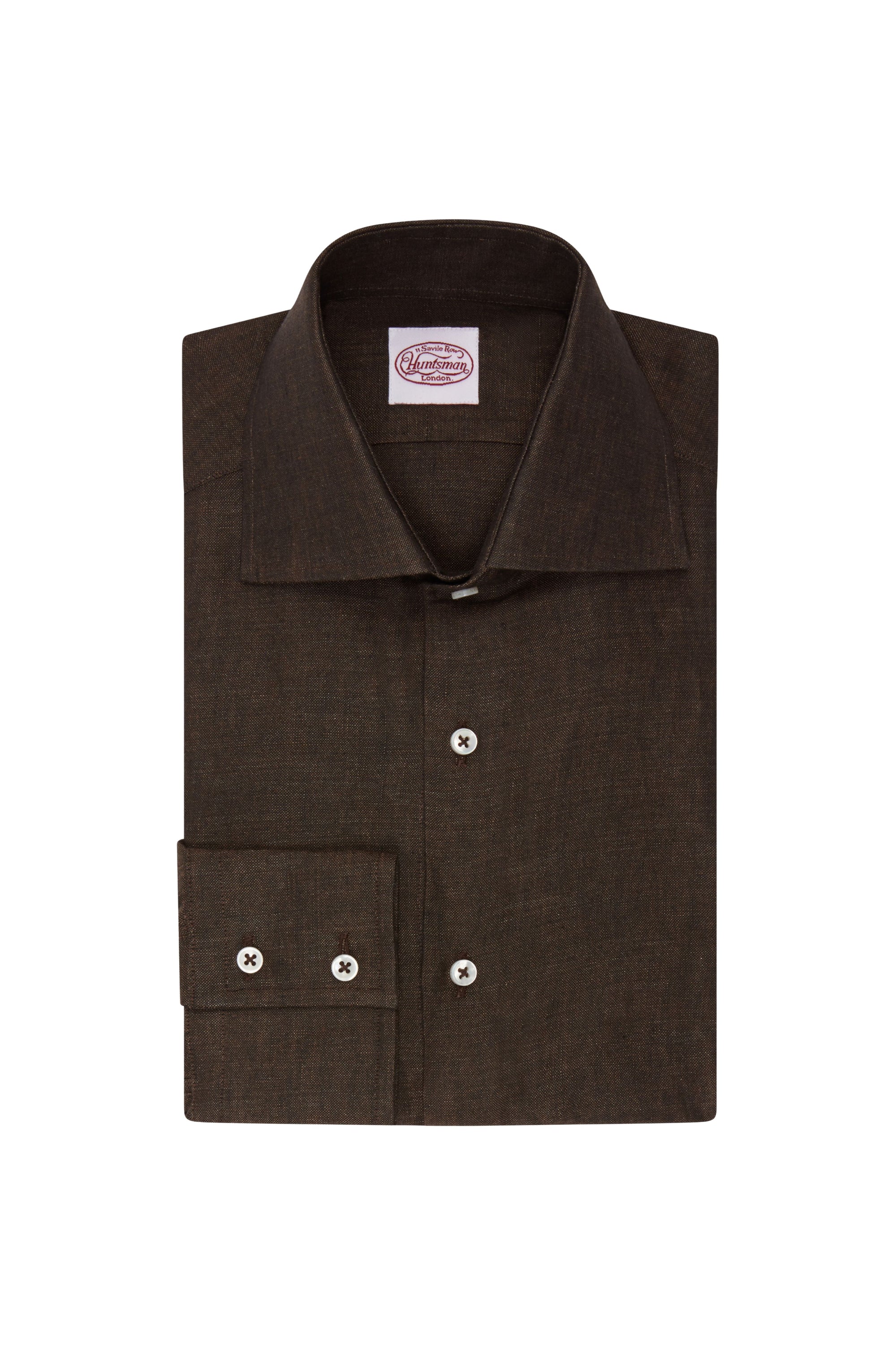 Chocolate Brown Chambray Linen Shirt Huntsman Savile Row Chocolate Brown Chambray Linen Shirt Huntsman Savile Row