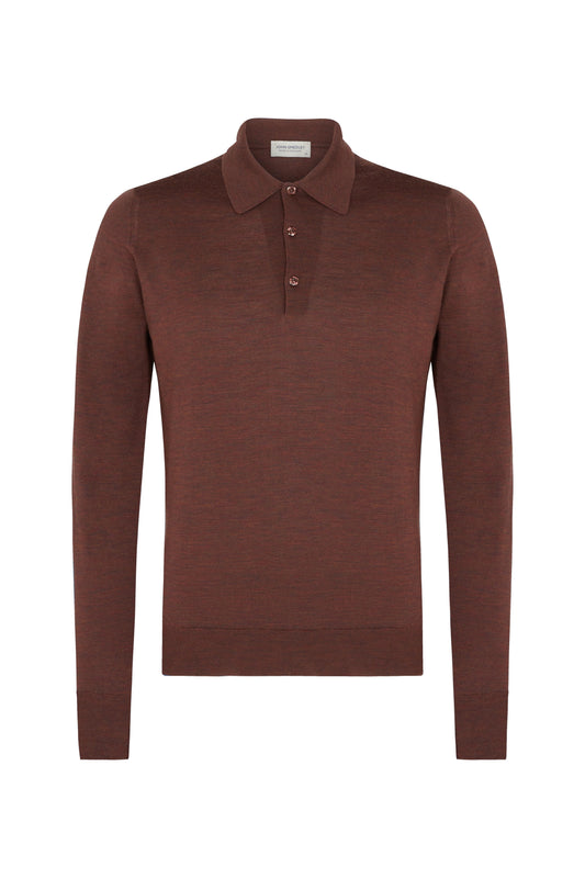 Copper Merino Wool Polo Neck Knitwear