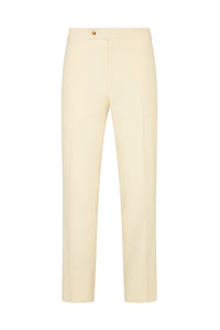 Cream Wool Twill Trousers