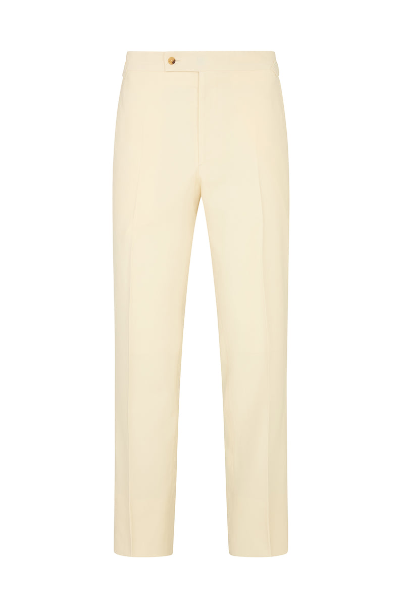 Cream Wool Twill Trousers