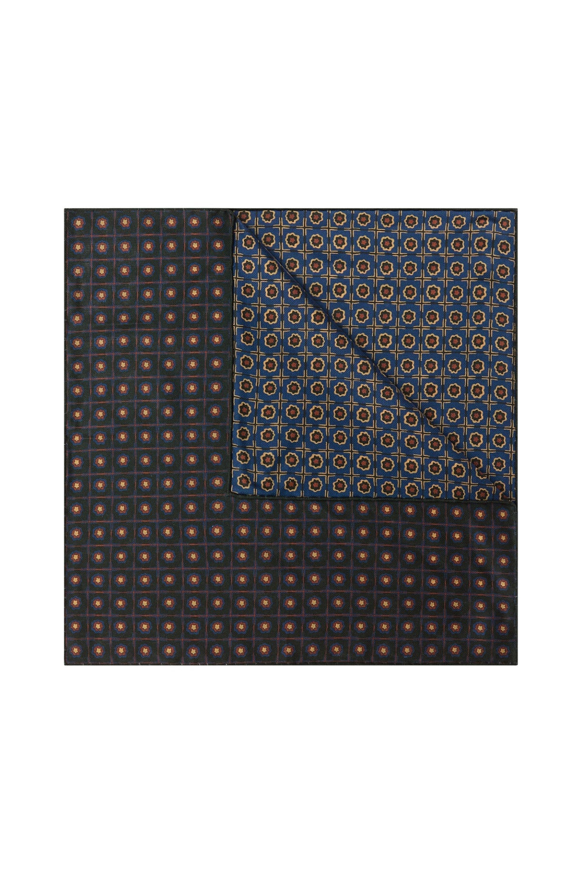 Green Madder Double Sided Pocket Square