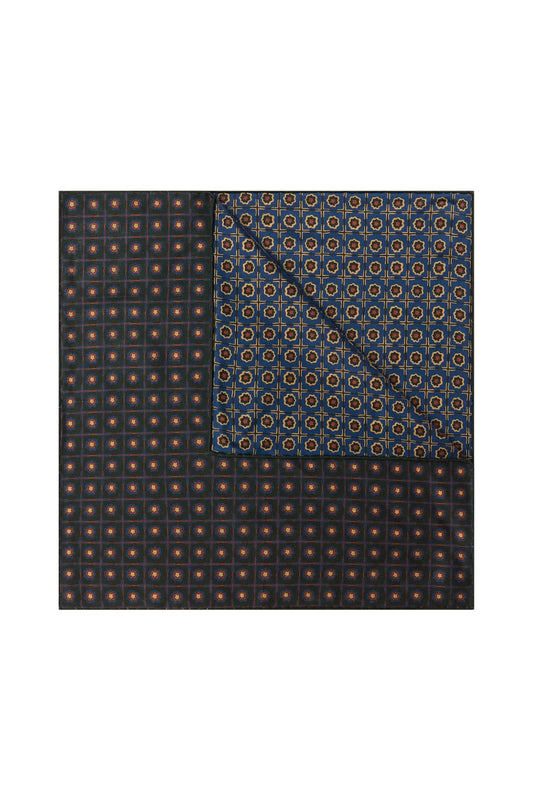 Green Madder Double Sided Pocket Square
