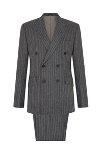 Grey Chalk Stripe Double Breasted Suit