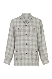 Grey Overcheck Safari Jacket