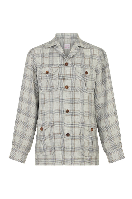 Grey Overcheck Safari Jacket