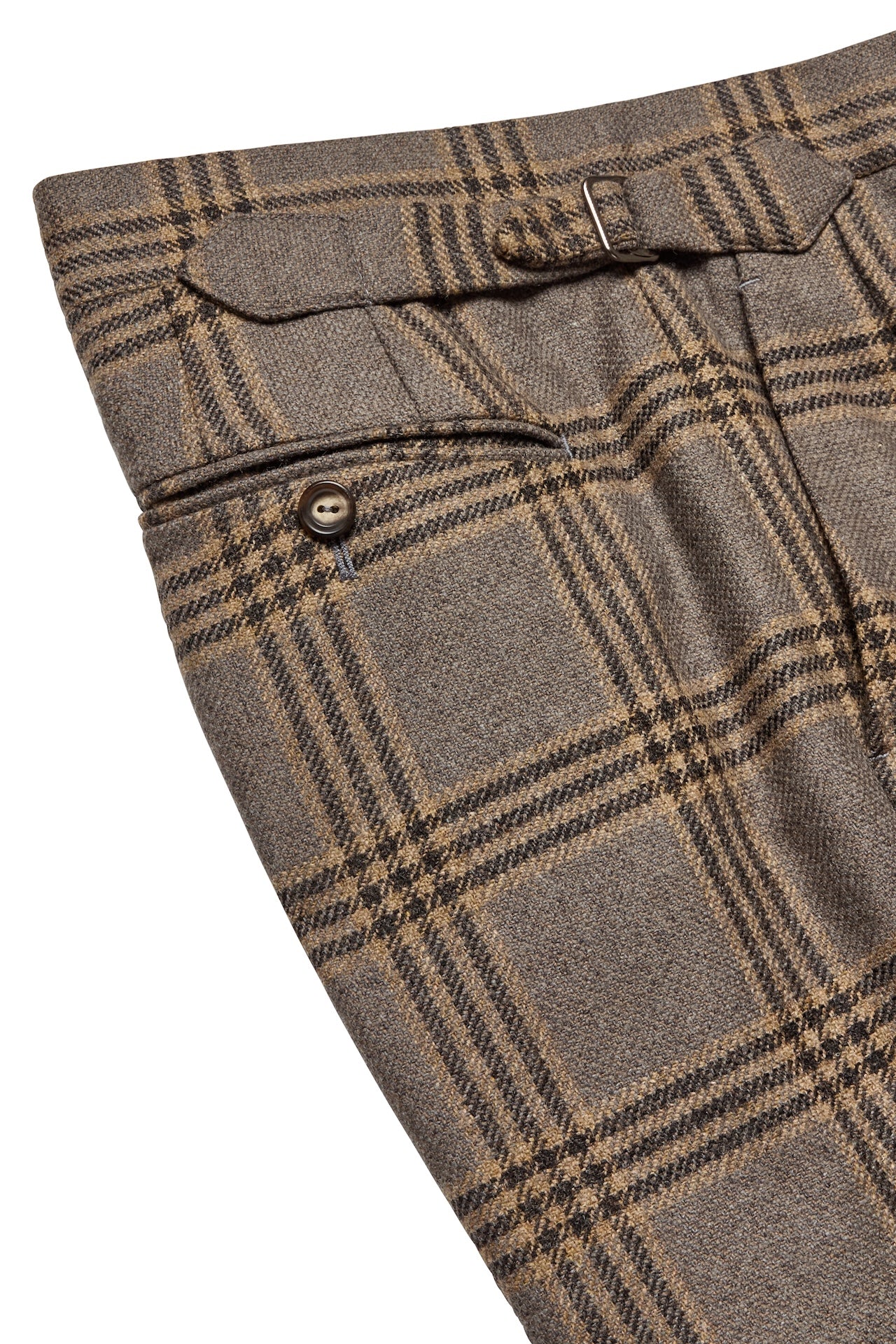 Grey/Brown Wool Overcheck Trousers