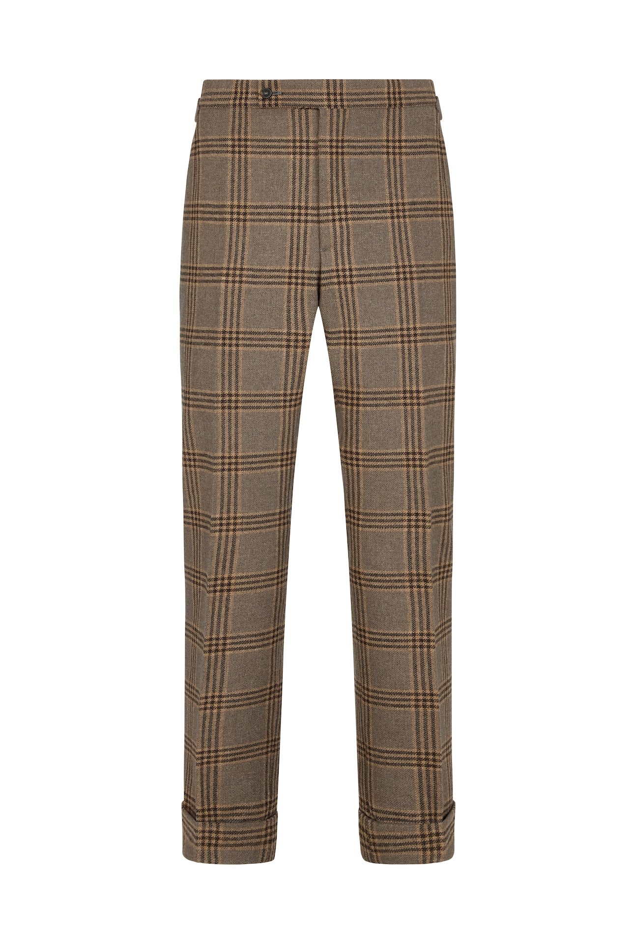 Grey/Brown Wool Overcheck Trousers