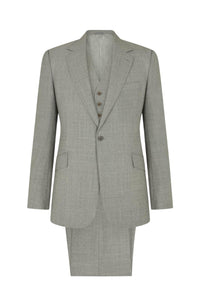 Grey Wool Three-Piece Single Breasted Suit