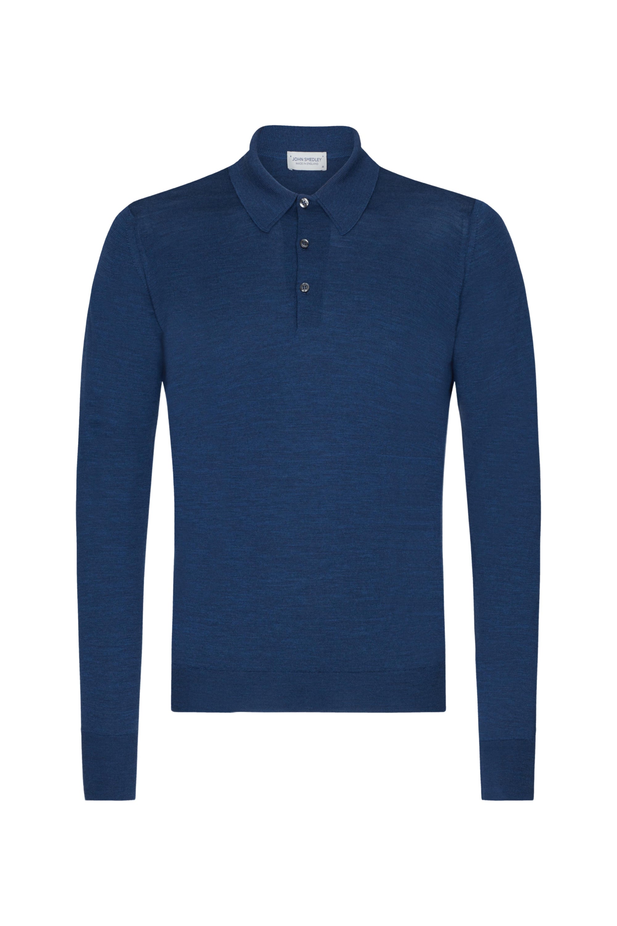 Indigo Merino Wool Polo Neck Knitwear