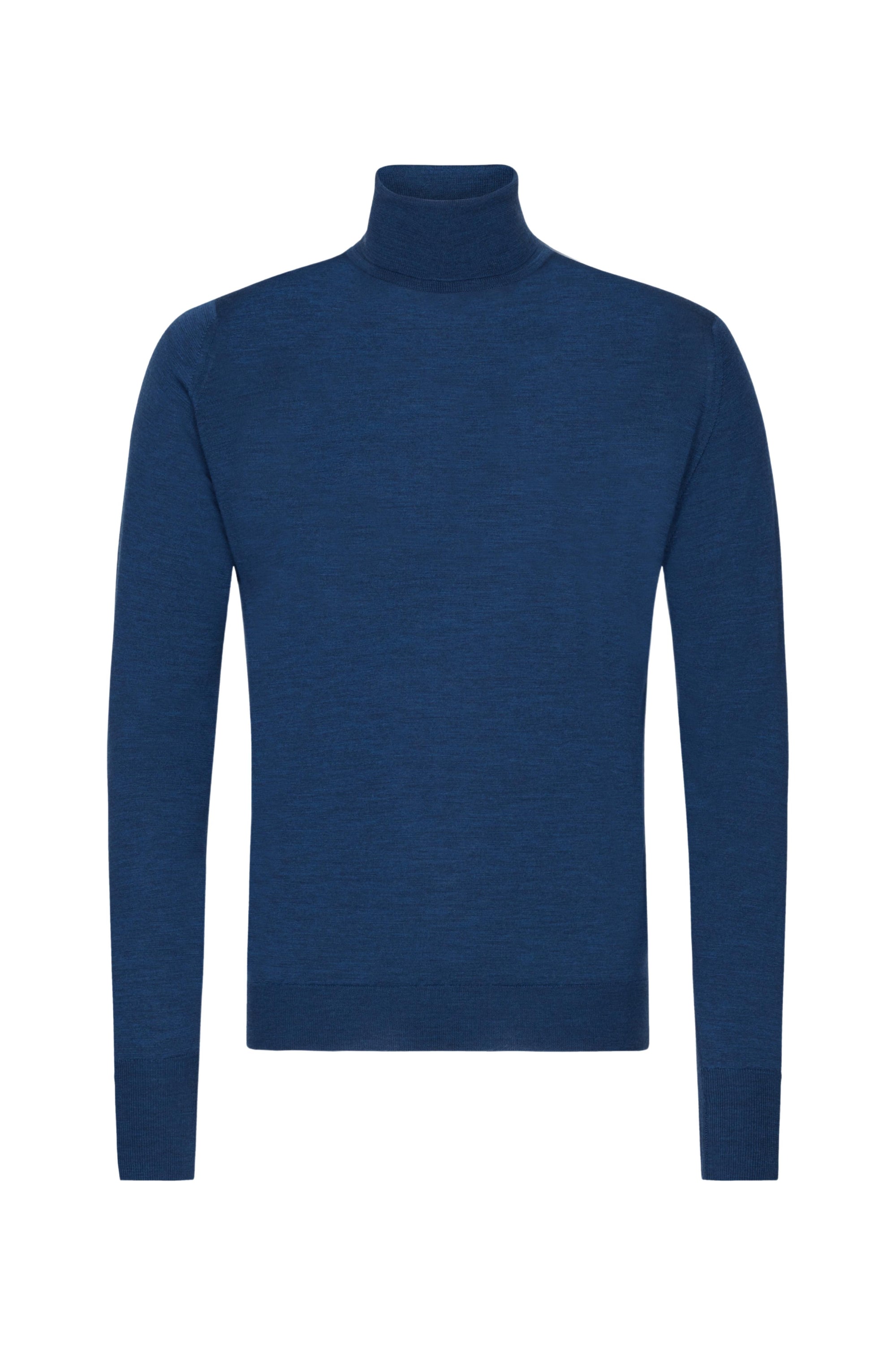 Indigo Merino Wool Rollneck Knitwear