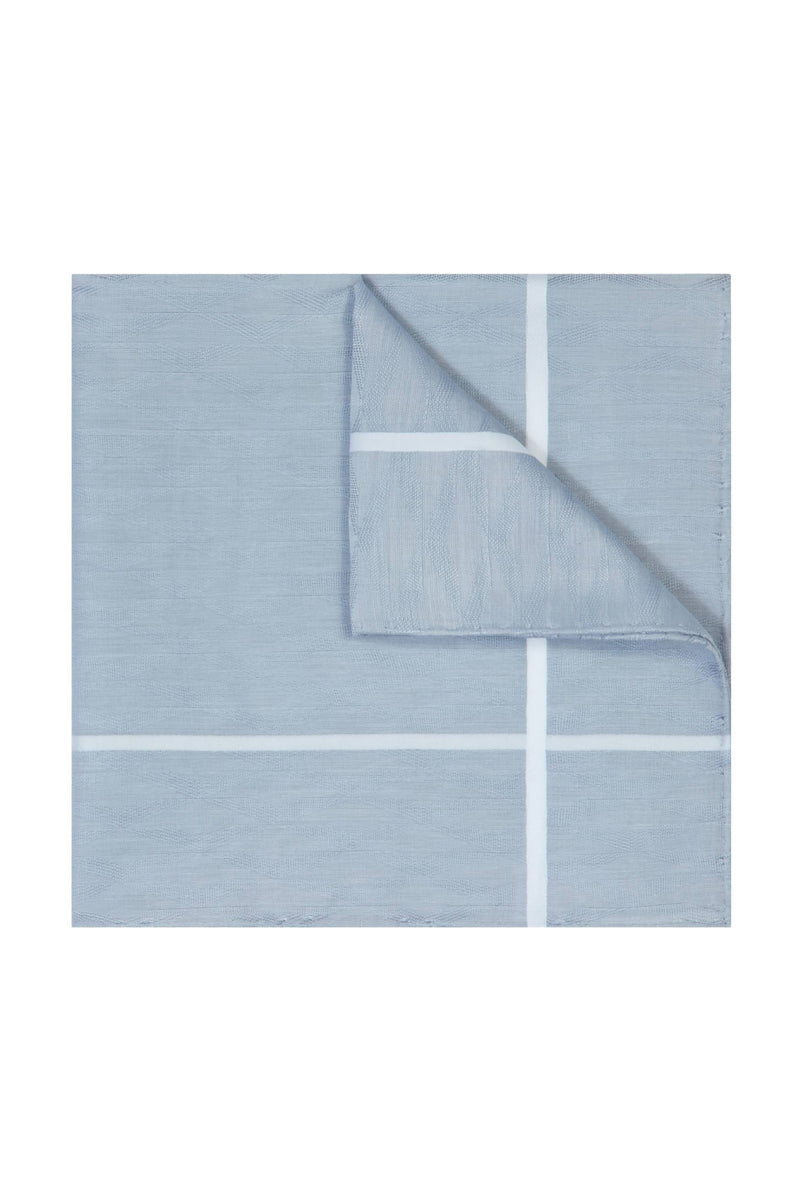Light Grey Shadow Jacquard Cotton Pocket Square